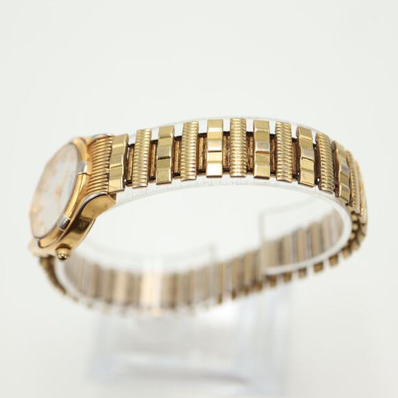 Caravelle by Bulova Gold Tone Watch 25mm White Date Expansion Band w New Battery - Picture 13 of 15